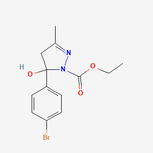 molecular formula C13H15BrN2O3 B5048399 ethyl 5-(4-bromophenyl)-5-hydroxy-3-methyl-4H-pyrazole-1-carboxylate 