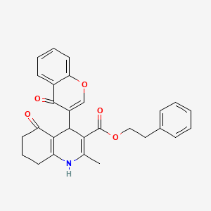 B5048408 2-phenylethyl 2-methyl-5-oxo-4-(4-oxo-4H-chromen-3-yl)-1,4,5,6,7,8-hexahydro-3-quinolinecarboxylate CAS No. 5874-93-1