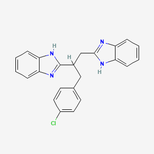 molecular formula C23H19ClN4 B5048435 2-[1-(1H-1,3-BENZODIAZOL-2-YL)-3-(4-CHLOROPHENYL)PROPAN-2-YL]-1H-1,3-BENZODIAZOLE 