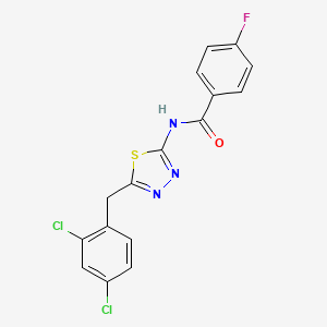 molecular formula C16H10Cl2FN3OS B5048452 N-[5-[(2,4-dichlorophenyl)methyl]-1,3,4-thiadiazol-2-yl]-4-fluorobenzamide 