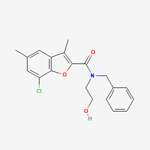 molecular formula C20H20ClNO3 B5048616 N-benzyl-7-chloro-N-(2-hydroxyethyl)-3,5-dimethyl-1-benzofuran-2-carboxamide 