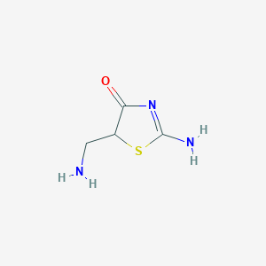 molecular formula C4H7N3OS B050487 2-Amino-5-(aminomethyl)-1,3-thiazol-4-one CAS No. 111506-20-8