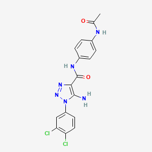 molecular formula C17H14Cl2N6O2 B5048748 N-[4-(acetylamino)phenyl]-5-amino-1-(3,4-dichlorophenyl)-1H-1,2,3-triazole-4-carboxamide 