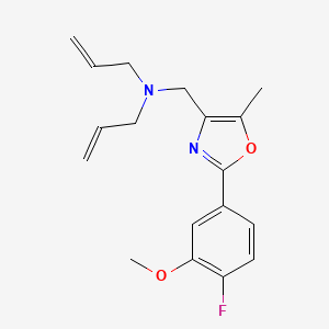 molecular formula C18H21FN2O2 B5048780 N-allyl-N-{[2-(4-fluoro-3-methoxyphenyl)-5-methyl-1,3-oxazol-4-yl]methyl}-2-propen-1-amine 