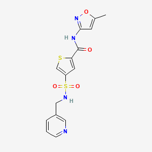 molecular formula C15H14N4O4S2 B5048798 N-(5-methyl-1,2-oxazol-3-yl)-4-(pyridin-3-ylmethylsulfamoyl)thiophene-2-carboxamide 