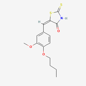 molecular formula C15H17NO3S2 B5048815 (5E)-5-[(4-butoxy-3-methoxyphenyl)methylidene]-2-sulfanylidene-1,3-thiazolidin-4-one 