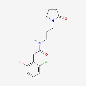 molecular formula C15H18ClFN2O2 B5048846 2-(2-chloro-6-fluorophenyl)-N-[3-(2-oxopyrrolidin-1-yl)propyl]acetamide 
