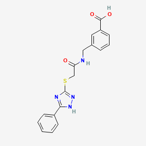 molecular formula C18H16N4O3S B5048883 3-[({[(5-phenyl-4H-1,2,4-triazol-3-yl)thio]acetyl}amino)methyl]benzoic acid 