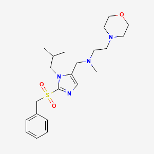 molecular formula C22H34N4O3S B5048905 N-{[2-(benzylsulfonyl)-1-isobutyl-1H-imidazol-5-yl]methyl}-N-methyl-2-(4-morpholinyl)ethanamine 