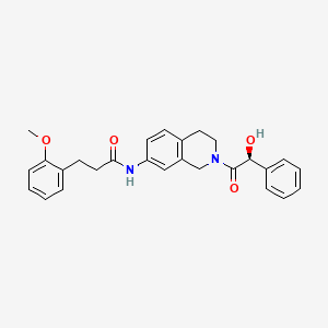 molecular formula C27H28N2O4 B5048965 N-{2-[(2S)-2-hydroxy-2-phenylacetyl]-1,2,3,4-tetrahydro-7-isoquinolinyl}-3-(2-methoxyphenyl)propanamide 