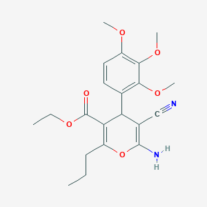 molecular formula C21H26N2O6 B5048969 ethyl 6-amino-5-cyano-2-propyl-4-(2,3,4-trimethoxyphenyl)-4H-pyran-3-carboxylate CAS No. 5284-03-7