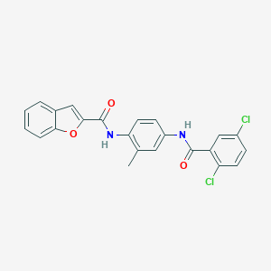 molecular formula C23H16Cl2N2O3 B504898 N-{4-[(2,5-dichlorobenzoyl)amino]-2-methylphenyl}-1-benzofuran-2-carboxamide 