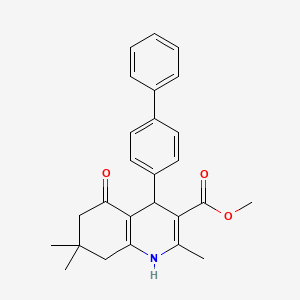 molecular formula C26H27NO3 B5048987 Methyl 4-(biphenyl-4-yl)-2,7,7-trimethyl-5-oxo-1,4,5,6,7,8-hexahydroquinoline-3-carboxylate 