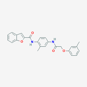 molecular formula C25H22N2O4 B504899 N-(2-methyl-4-{[(3-methylphenoxy)acetyl]amino}phenyl)-1-benzofuran-2-carboxamide 