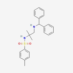 molecular formula C24H28N2O2S B5049023 N-[1-(benzhydrylamino)-2-methylpropan-2-yl]-4-methylbenzenesulfonamide 