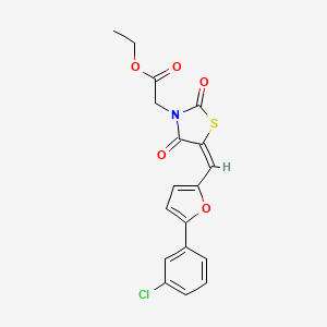 molecular formula C18H14ClNO5S B5049053 ethyl [(5E)-5-{[5-(3-chlorophenyl)furan-2-yl]methylidene}-2,4-dioxo-1,3-thiazolidin-3-yl]acetate 
