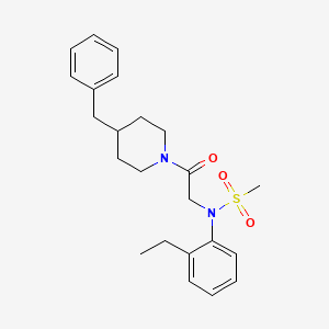 molecular formula C23H30N2O3S B5049134 N-[2-(4-benzylpiperidin-1-yl)-2-oxoethyl]-N-(2-ethylphenyl)methanesulfonamide 