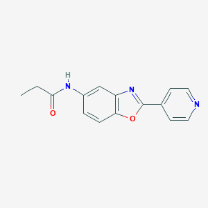 molecular formula C15H13N3O2 B504920 N-[2-(4-pyridinyl)-1,3-benzoxazol-5-yl]propanamide 