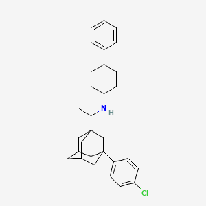 molecular formula C30H38ClN B5049231 N-[1-[3-(4-chlorophenyl)-1-adamantyl]ethyl]-4-phenylcyclohexan-1-amine 