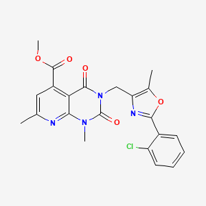 molecular formula C22H19ClN4O5 B5049254 METHYL 3-{[2-(2-CHLOROPHENYL)-5-METHYL-1,3-OXAZOL-4-YL]METHYL}-1,7-DIMETHYL-2,4-DIOXO-1H,2H,3H,4H-PYRIDO[2,3-D]PYRIMIDINE-5-CARBOXYLATE 