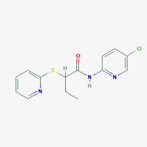 molecular formula C14H14ClN3OS B5049270 N-(5-chloropyridin-2-yl)-2-pyridin-2-ylsulfanylbutanamide CAS No. 6198-82-9