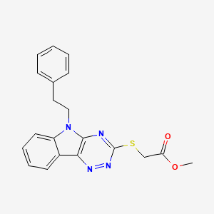 molecular formula C20H18N4O2S B5049302 METHYL 2-[(5-PHENETHYL-5H-[1,2,4]TRIAZINO[5,6-B]INDOL-3-YL)SULFANYL]ACETATE 