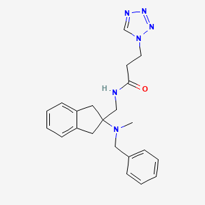 molecular formula C22H26N6O B5049418 N-[[2-[benzyl(methyl)amino]-1,3-dihydroinden-2-yl]methyl]-3-(tetrazol-1-yl)propanamide 