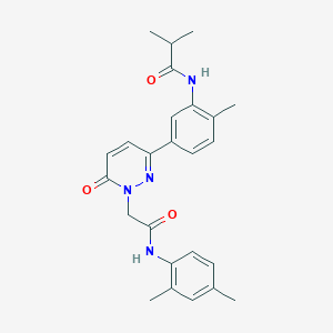 molecular formula C25H28N4O3 B5049436 N-[5-(1-{2-[(2,4-dimethylphenyl)amino]-2-oxoethyl}-6-oxo-1,6-dihydropyridazin-3-yl)-2-methylphenyl]-2-methylpropanamide 
