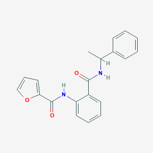 molecular formula C20H18N2O3 B504957 N-{2-[(1-phenylethyl)carbamoyl]phenyl}furan-2-carboxamide 