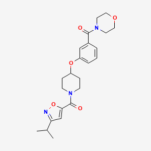 molecular formula C23H29N3O5 B5049582 Morpholin-4-yl-[3-[1-(3-propan-2-yl-1,2-oxazole-5-carbonyl)piperidin-4-yl]oxyphenyl]methanone 