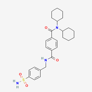 molecular formula C27H35N3O4S B5049771 N1,N1-DICYCLOHEXYL-N4-[(4-SULFAMOYLPHENYL)METHYL]BENZENE-1,4-DICARBOXAMIDE 