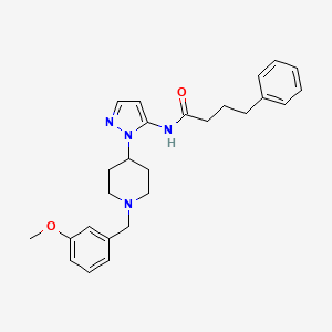 N-{1-[1-(3-methoxybenzyl)-4-piperidinyl]-1H-pyrazol-5-yl}-4-phenylbutanamide