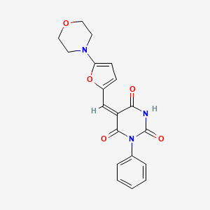 5-{[5-(4-morpholinyl)-2-furyl]methylene}-1-phenyl-2,4,6(1H,3H,5H)-pyrimidinetrione