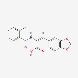 3-(1,3-benzodioxol-5-yl)-2-[(2-methylbenzoyl)amino]acrylic acid