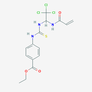 molecular formula C15H16Cl3N3O3S B5049940 ethyl 4-[[2,2,2-trichloro-1-(prop-2-enoylamino)ethyl]carbamothioylamino]benzoate 