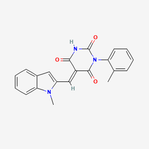 5-[(1-methyl-1H-indol-2-yl)methylene]-1-(2-methylphenyl)-2,4,6(1H,3H,5H)-pyrimidinetrione