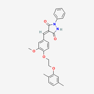 4-{4-[2-(2,5-dimethylphenoxy)ethoxy]-3-methoxybenzylidene}-1-phenyl-3,5-pyrazolidinedione