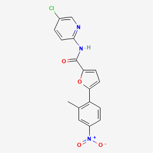 molecular formula C17H12ClN3O4 B5050067 N-(5-chloropyridin-2-yl)-5-(2-methyl-4-nitrophenyl)furan-2-carboxamide 
