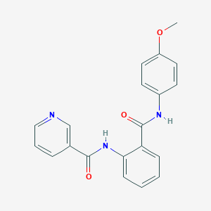 molecular formula C20H17N3O3 B505010 N-{2-[(4-methoxyanilino)carbonyl]phenyl}nicotinamide 