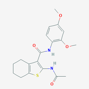 molecular formula C19H22N2O4S B505013 2-(acetylamino)-N-(2,4-dimethoxyphenyl)-4,5,6,7-tetrahydro-1-benzothiophene-3-carboxamide 