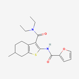 molecular formula C19H24N2O3S B5050193 N-[3-(diethylcarbamoyl)-6-methyl-4,5,6,7-tetrahydro-1-benzothiophen-2-yl]furan-2-carboxamide 