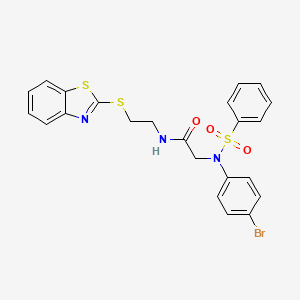 molecular formula C23H20BrN3O3S3 B5050205 N-[2-(1,3-BENZOTHIAZOL-2-YLSULFANYL)ETHYL]-2-[N-(4-BROMOPHENYL)BENZENESULFONAMIDO]ACETAMIDE 