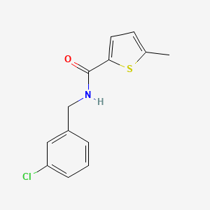 molecular formula C13H12ClNOS B5050327 N-[(3-chlorophenyl)methyl]-5-methylthiophene-2-carboxamide 