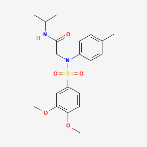 molecular formula C20H26N2O5S B5050385 2-(N-(3,4-dimethoxyphenyl)sulfonyl-4-methylanilino)-N-propan-2-ylacetamide 