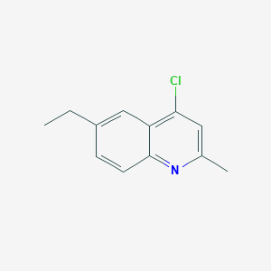 molecular formula C12H12ClN B050504 4-Chloro-6-Ethyl-2-Methylquinoline CAS No. 123638-09-5