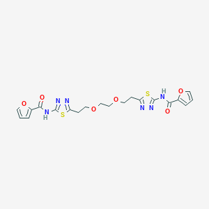 molecular formula C20H20N6O6S2 B5050414 N-[5-[2-[2-[2-[5-(furan-2-carbonylamino)-1,3,4-thiadiazol-2-yl]ethoxy]ethoxy]ethyl]-1,3,4-thiadiazol-2-yl]furan-2-carboxamide 