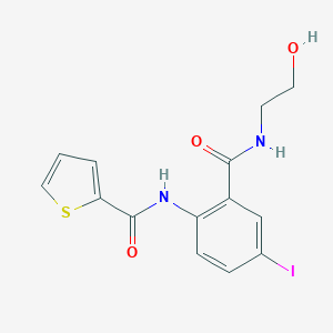 molecular formula C14H13IN2O3S B505043 N-(2-{[(2-hydroxyethyl)amino]carbonyl}-4-iodophenyl)thiophene-2-carboxamide 