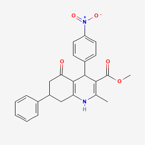 molecular formula C24H22N2O5 B5050432 Methyl 2-methyl-4-(4-nitrophenyl)-5-oxo-7-phenyl-1,4,5,6,7,8-hexahydroquinoline-3-carboxylate 