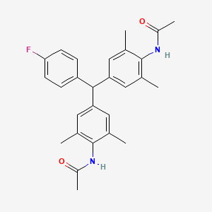 molecular formula C27H29FN2O2 B5050536 N-[4-[(4-acetamido-3,5-dimethylphenyl)-(4-fluorophenyl)methyl]-2,6-dimethylphenyl]acetamide 