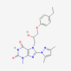 8-(3,5-dimethyl-1H-pyrazol-1-yl)-7-[3-(4-ethylphenoxy)-2-hydroxypropyl]-3-methyl-3,7-dihydro-1H-purine-2,6-dione